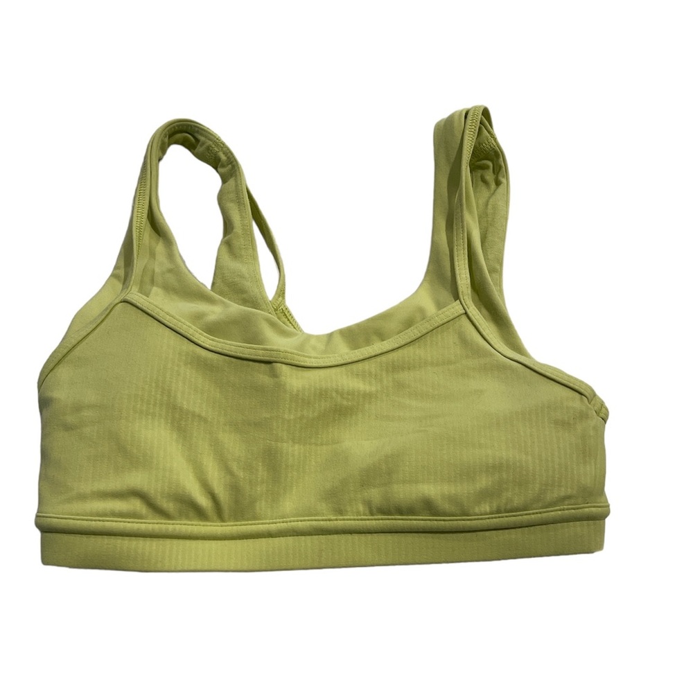 Lululemon sports bra with removable pads lime green color size 4